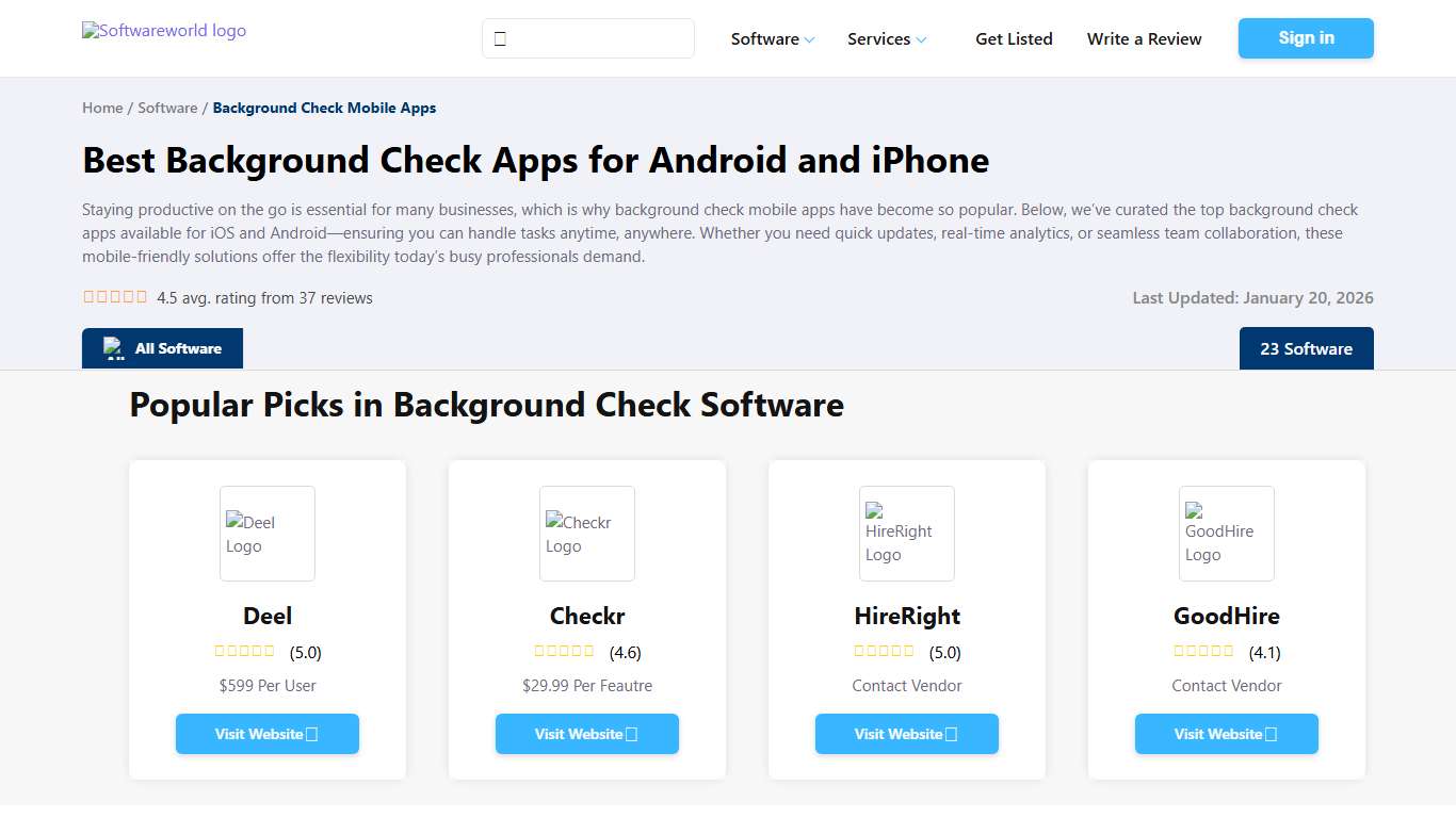 List of Top Background Check Mobile Apps for Android and iPhone - Jan 2026 Reviews | SoftwareWorld
