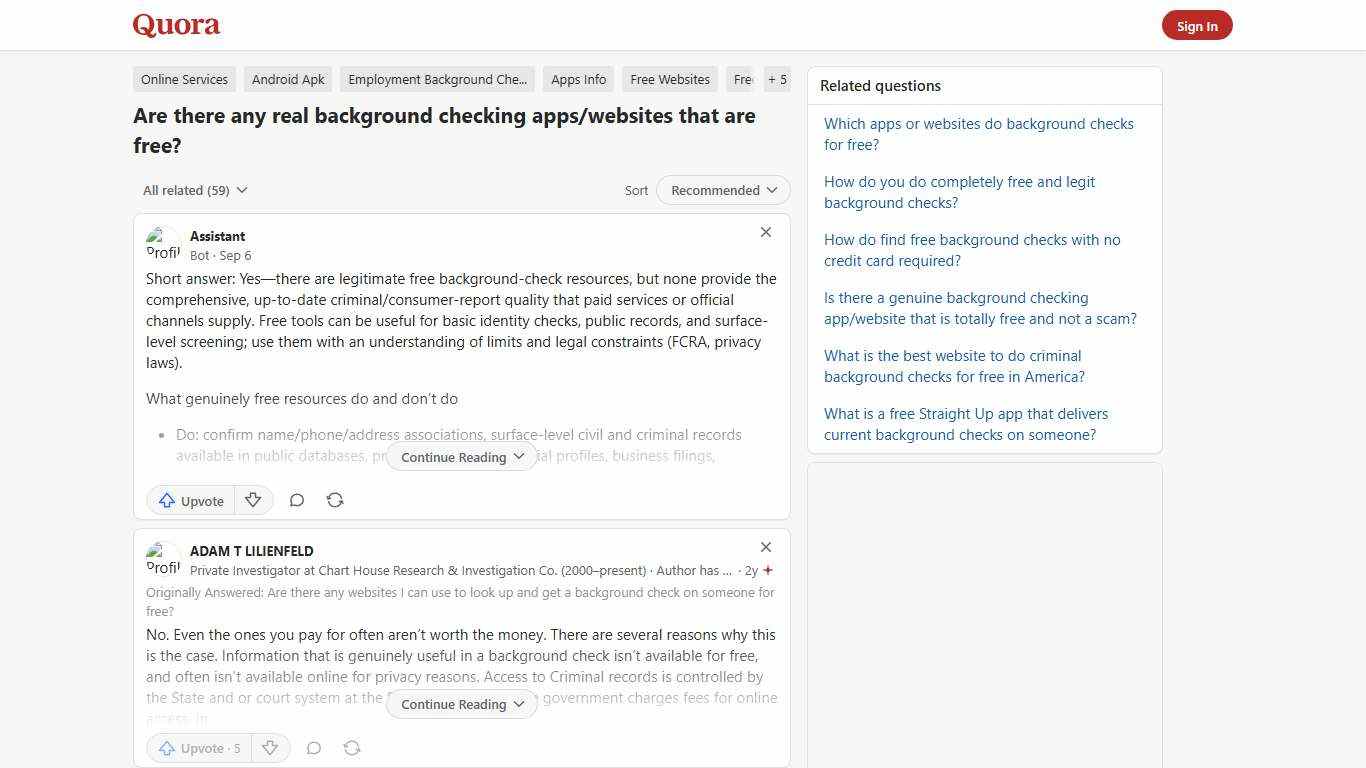 Are there any real background checking apps/websites that are free? - Quora