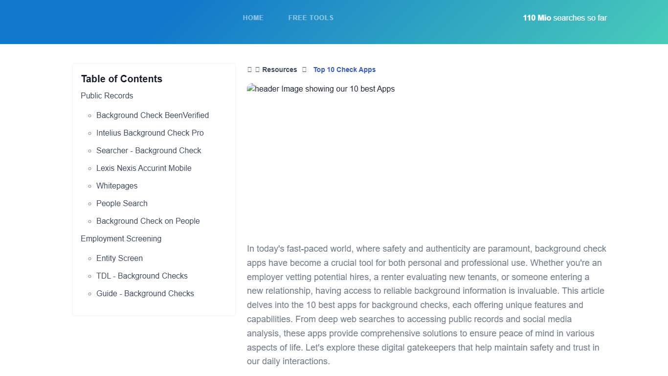 Top 10 Background Check Apps - EmailSherlock Resources
